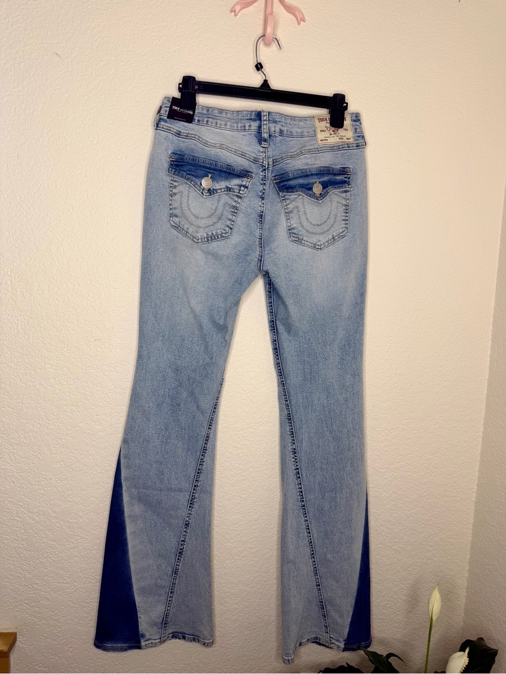 True Religion Two-Tone Light Blue Flare Jeans - Picture 10 of 10